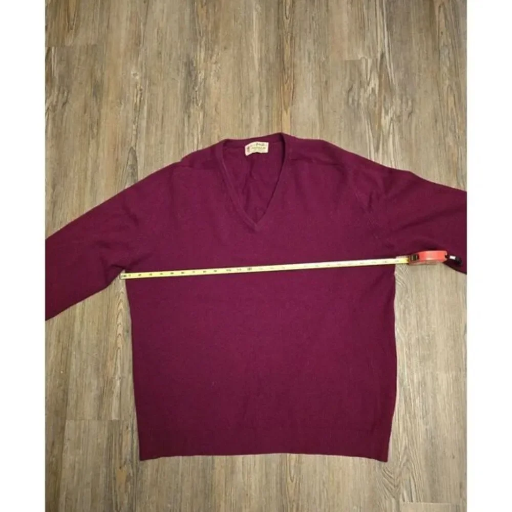 Vintage Mens Pringle Made‎ In Scottland 100% Cashmere Sweater Size 46 V-Neck - Picture 12 of 14